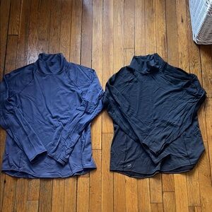 Janji Black and Blue Turtleneck Long Sleeve Running Tops